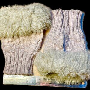 Women Fashion Fingerless Faux Fur Wrist Arm Warmer Furry Knitted Gloves Mitten